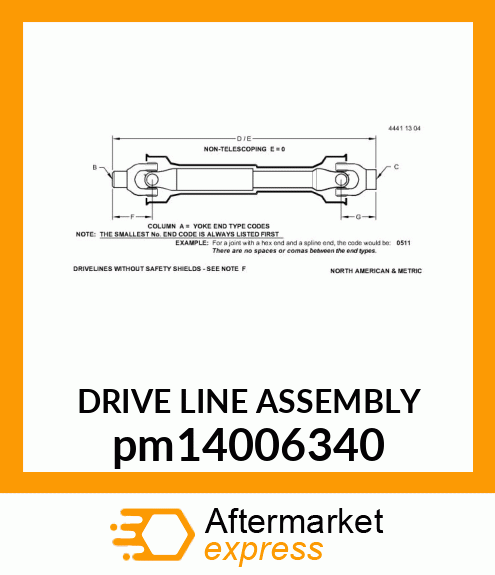 DRIVE LINE ASSEMBLY pm14006340