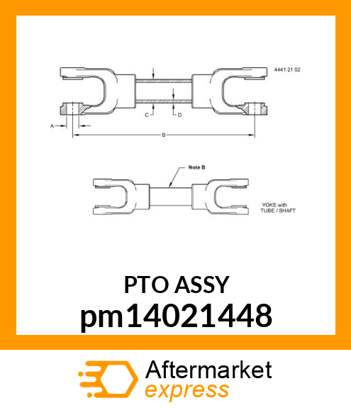 DRIVE LINE ASSY. W/ CROSSES pm14021448