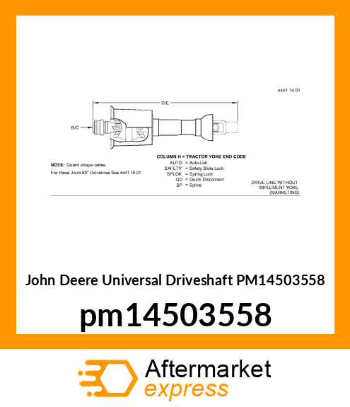 80 DEG CV DRIVELINE pm14503558