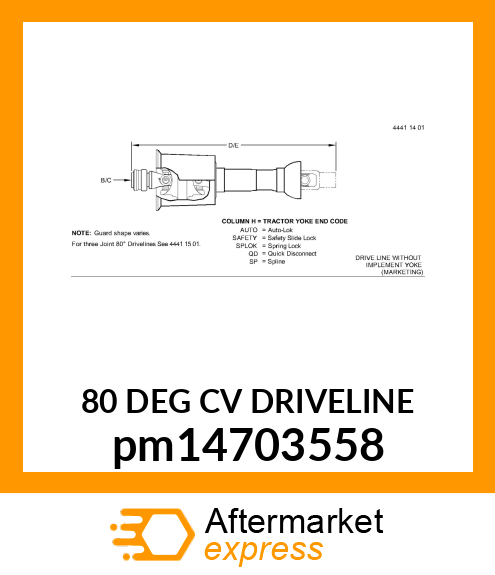 80 DEG CV DRIVELINE pm14703558