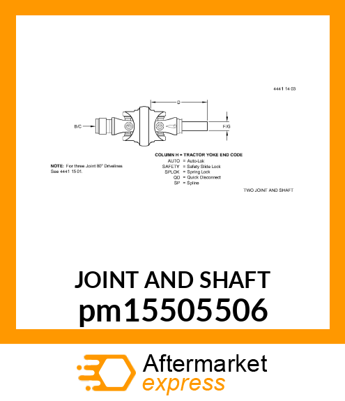 UNIVERSAL JOINT WITH SHAFT pm15505506