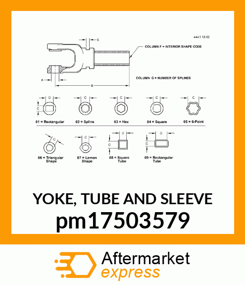 YOKE, TUBE AND SLEEVE pm17503579