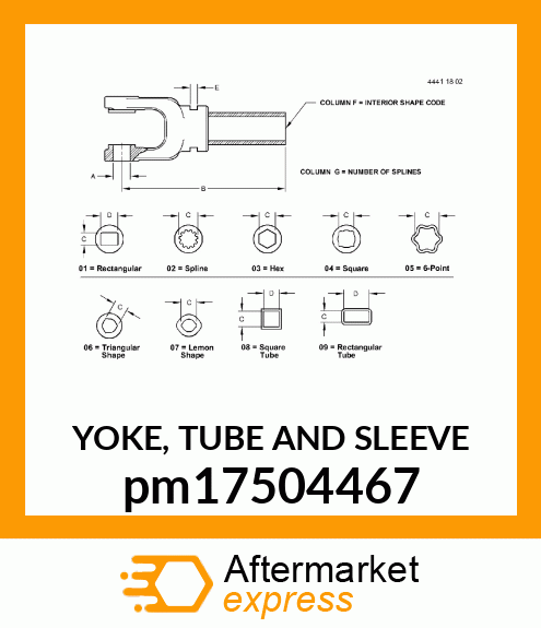 YOKE, TUBE AND SLEEVE pm17504467