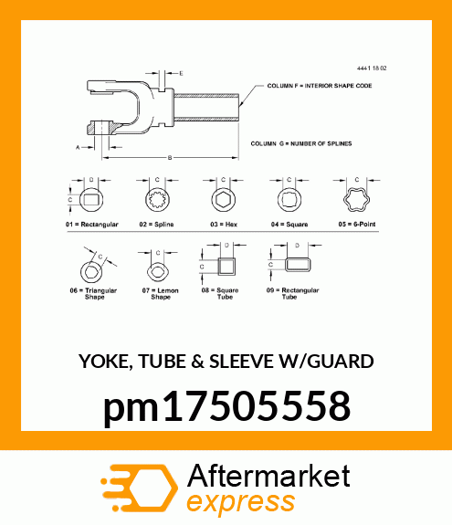 YOKE, TUBE amp; SLEEVE W/GUARD pm17505558