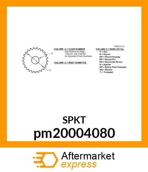 SPROCKET, 40 CHAIN (U.S. amp; CANADA) pm20004080