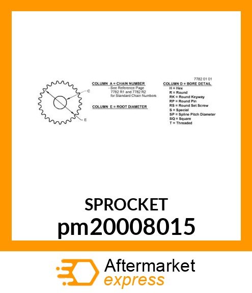 SPROCKET, 80 CHAIN (U.S. amp; CANADA) pm20008015