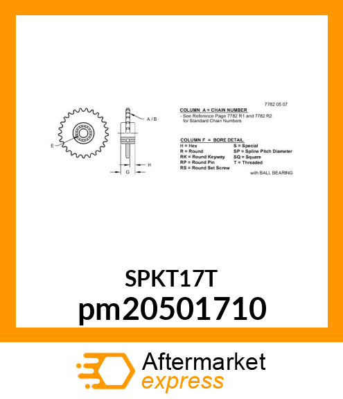 SPROCKET,ROLLER CHAIN IDLER pm20501710