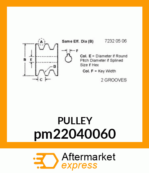 PULLEY, DOUBLE GROOVE pm22040060