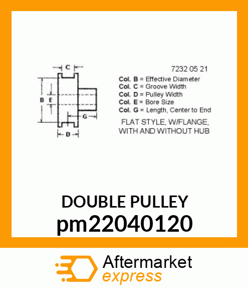 PULLEY, DOUBLE GROOVE pm22040120