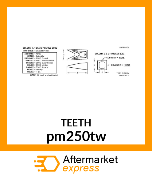 TOOTH (U.S. amp; CANADA) pm250tw