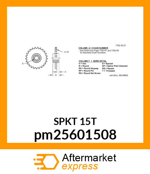 SPROCKET, AG IDLER pm25601508