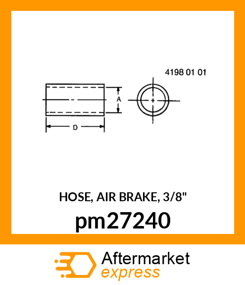 HOSE, AIR BRAKE, 3/8" pm27240