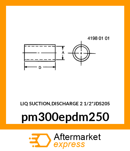 LIQ SUCTION,DISCHARGE 2 1/2"JDS205 pm300epdm250