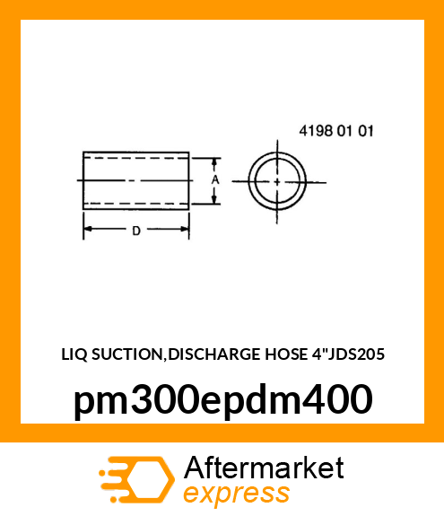 LIQ SUCTION,DISCHARGE HOSE 4"JDS205 pm300epdm400