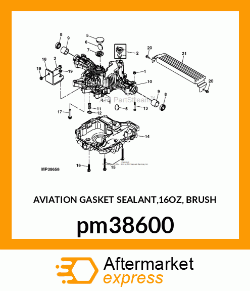 AVIATION GASKET SEALANT,16OZ, BRUSH pm38600