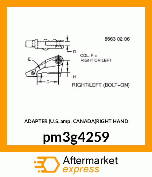 ADAPTER (U.S. amp; CANADA)RIGHT HAND pm3g4259