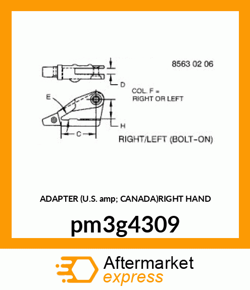 ADAPTER (U.S. amp; CANADA)RIGHT HAND pm3g4309