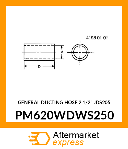 GENERAL DUCTING HOSE 2 1/2" JDS205 PM620WDWS250