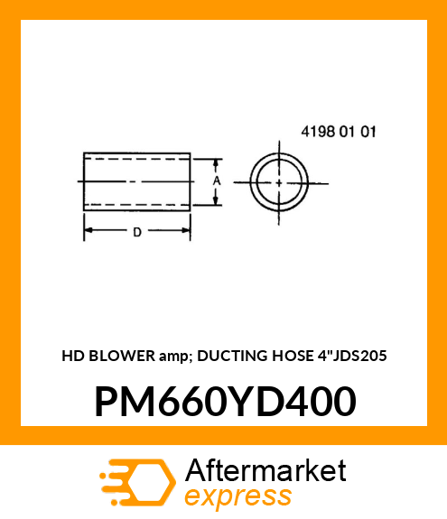 HD BLOWER amp; DUCTING HOSE 4"JDS205 PM660YD400