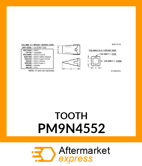 TOOTH, LONG H PM9N4552