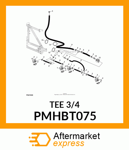 HOSE, BARB T, POLYPROPLYENE, .75 PMHBT075