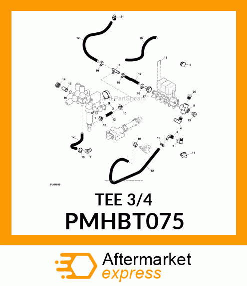 HOSE, BARB T, POLYPROPLYENE, .75 PMHBT075