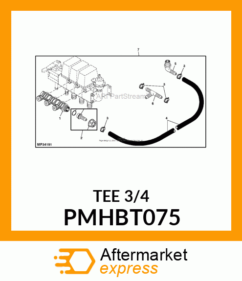 HOSE, BARB T, POLYPROPLYENE, .75 PMHBT075