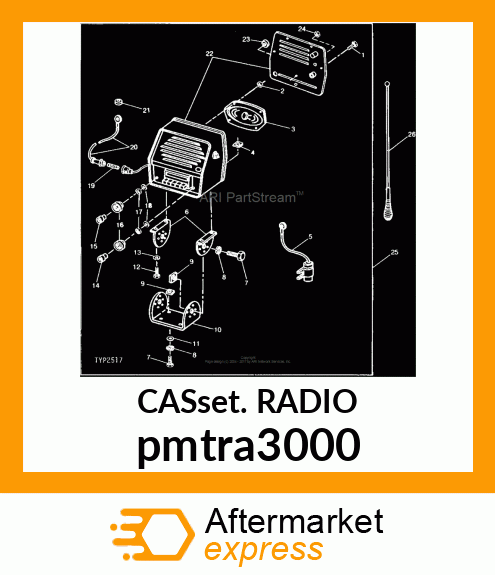 RADIO,FENDER MNT,AM/FM DIGITAL TUNE pmtra3000