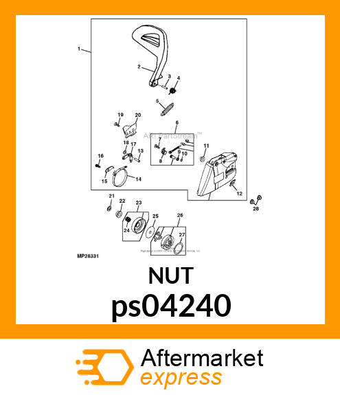 NUT, FLANGED HEX M8 ps04240