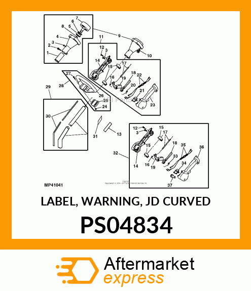 LABEL, WARNING, JD CURVED PS04834