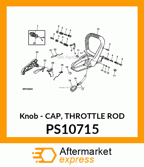 Knob - CAP, THROTTLE ROD PS10715