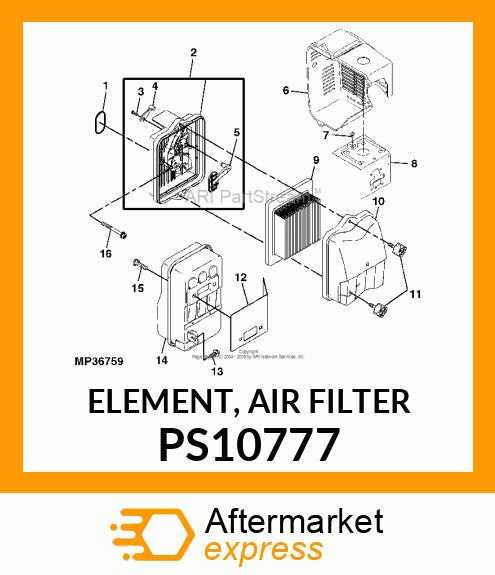 ELEMENT, AIR FILTER PS10777