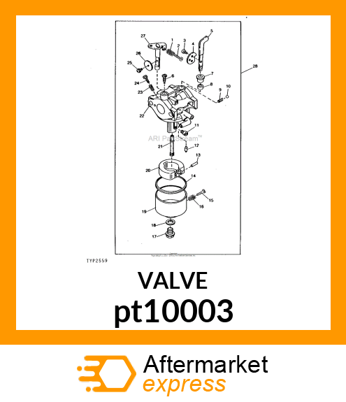 VALVE, NEEDLE (VITON TIP) pt10003