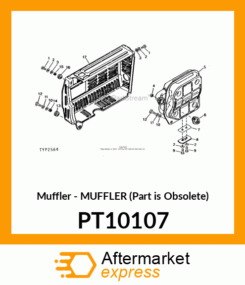 Muffler - MUFFLER (Part is Obsolete) PT10107