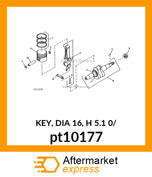 KEY, DIA 16, H 5.1 0/ pt10177