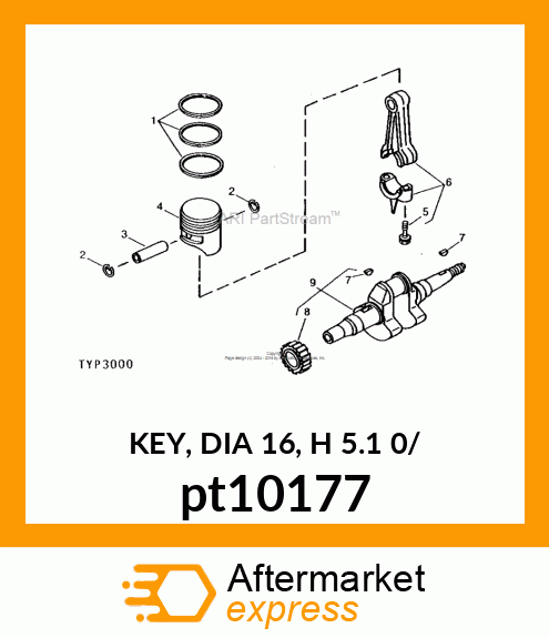 KEY, DIA 16, H 5.1 0/ pt10177