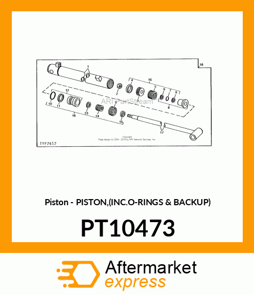 Piston - PISTON,(INC.O-RINGS & BACKUP) PT10473