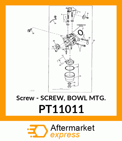 Screw - SCREW, BOWL MTG. PT11011