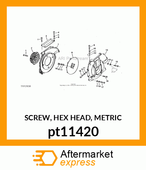 SCREW, HEX HEAD, METRIC pt11420