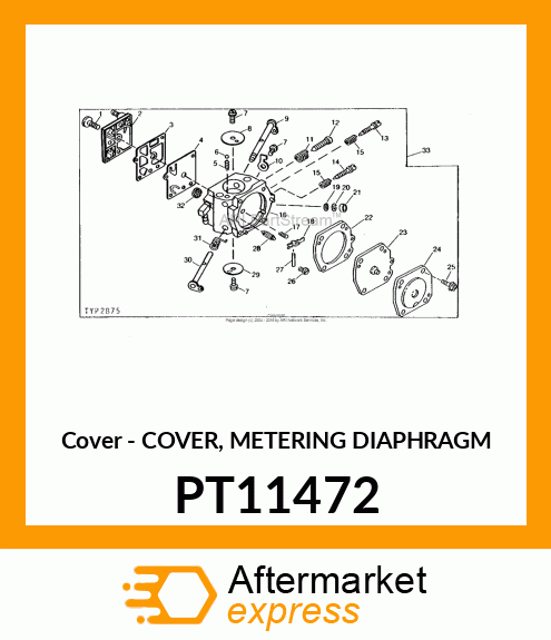 Cover - COVER, METERING DIAPHRAGM PT11472