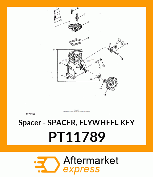 Spacer Flywheel Key PT11789