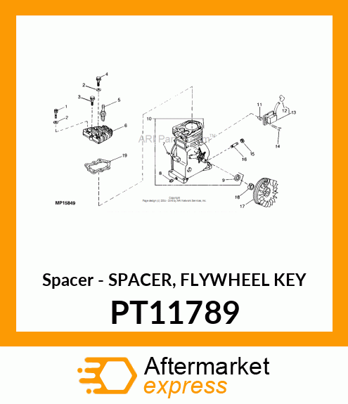 Spacer Flywheel Key PT11789