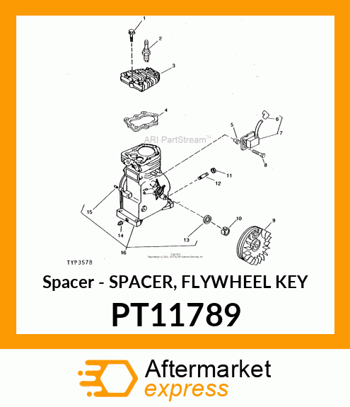 Spacer Flywheel Key PT11789