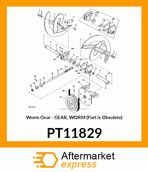 Worm Gear - GEAR, WORM (Part is Obsolete) PT11829