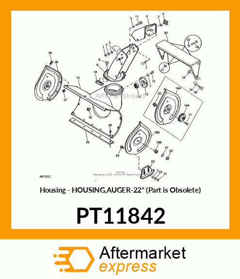 Housing - HOUSING,AUGER-22" (Part is Obsolete) PT11842