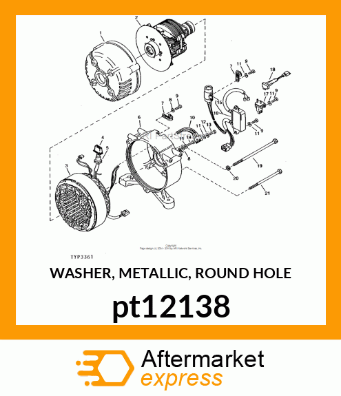 WASHER, METALLIC, ROUND HOLE pt12138