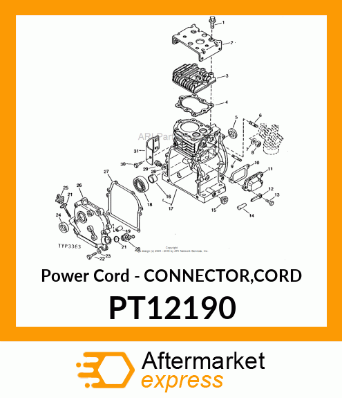 Power Cord - CONNECTOR,CORD PT12190