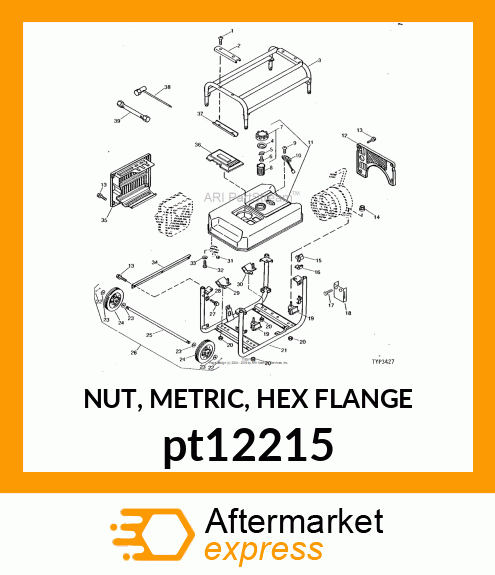 NUT, METRIC, HEX FLANGE pt12215