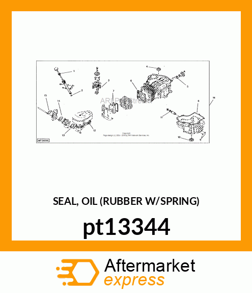 SEAL, OIL (RUBBER W/SPRING) pt13344