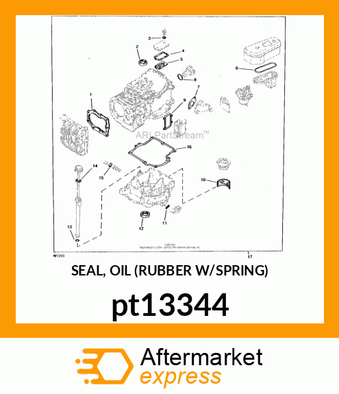 SEAL, OIL (RUBBER W/SPRING) pt13344